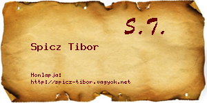 Spicz Tibor névjegykártya